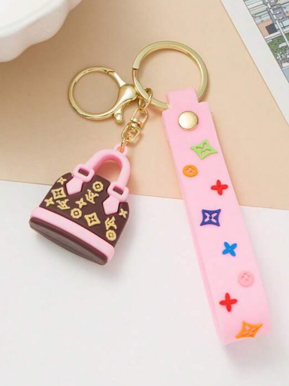 Mini fashion keychain bag charm PINK ONLY